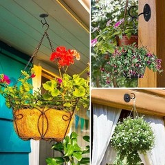 Balcony Plant Hooks Iron – Space Efficient Outdoor Hanging Brackets 6.8in H
