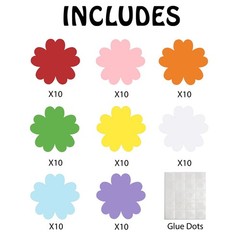 80 PCS Petal Shape Cutouts Bulletin Board Decorations Cardboard Cut Outs