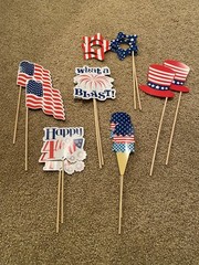 12 Piece Patriotic Photo Stick Props great for 4th of July