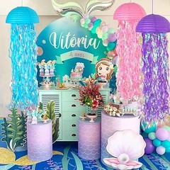 10 Inch Jellyfish Paper Lanterns 6 Pack, Hanging Decor Pastel Blue/Pink/Purple