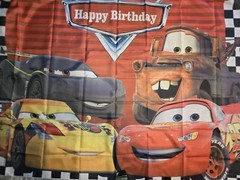 Cars Happy Birthday Backdrop 8×6 Ft