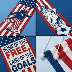 Weather-Resistant Independence Day Decor – Soccer Theme Flags & Banners