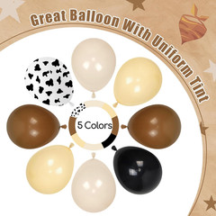 Western Cowboy Balloon Arch Kit with Black Dark Brown Sand White Nude Cow Print