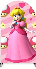 Super Mario Princess peach Arch Backdrop Cover Girls Birthday Party Decorations