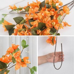 Triangle Plum Flowers Artificial Silk Floral Arrangement for Table Centerpiece