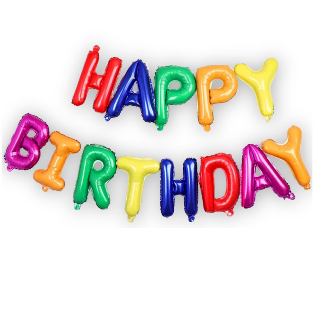 LARGE Happy Birthday Balloons Banner Self Inflating Bunting Party Decoration UK