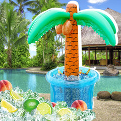 63» Inflatable Palm Tree Cooler, Tropical Luau Party Decorations, Inflatable Dr
