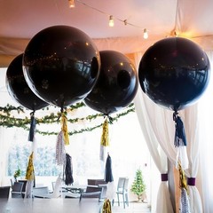 36 inch Giant Balloons, 4pcs Large Black Latex Balloon for Birthday Wedding D…