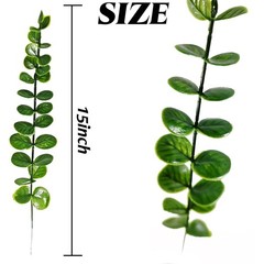 TIHOOD 25pcs Eucalyptus Stems Faux Greenery Artificial 15 inches, Green