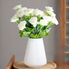 10 Head Carnation Bouquet Artificial Silk Flowers for Desk Shelf Decor