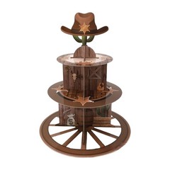 Sturdy 3 Layer Western Cakes Stand Wheel Holder For Special Event And Gatherings