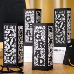 6 PCS Class of 2026 Graduation Lantern Boxes LED Candles Table Decor