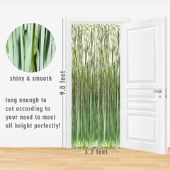 4x GOER 3.2 ft x 9.8 ft Metallic Tinsel Foil Fringe Curtains Party (Light Green)