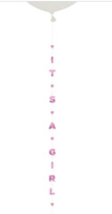Its A Girl Pink Helium Balloon Fun Strings Tail 6 feet Long Baby Shower Decorat