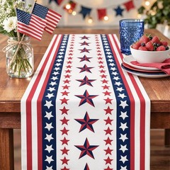Versatile Indoor/Outdoor Patriotic Table Runner for 4th of July Gatherings