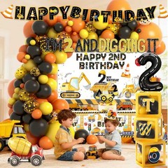 Construction 2nd Party Supplies Boy Dump Truck Digger Zone 2nd Decorations in…