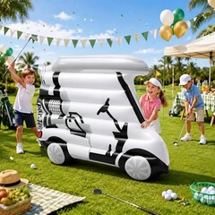 Golf Theme Birthday Decoration Large Inflatable Golf Cart 63″ PVC Balloon Blow