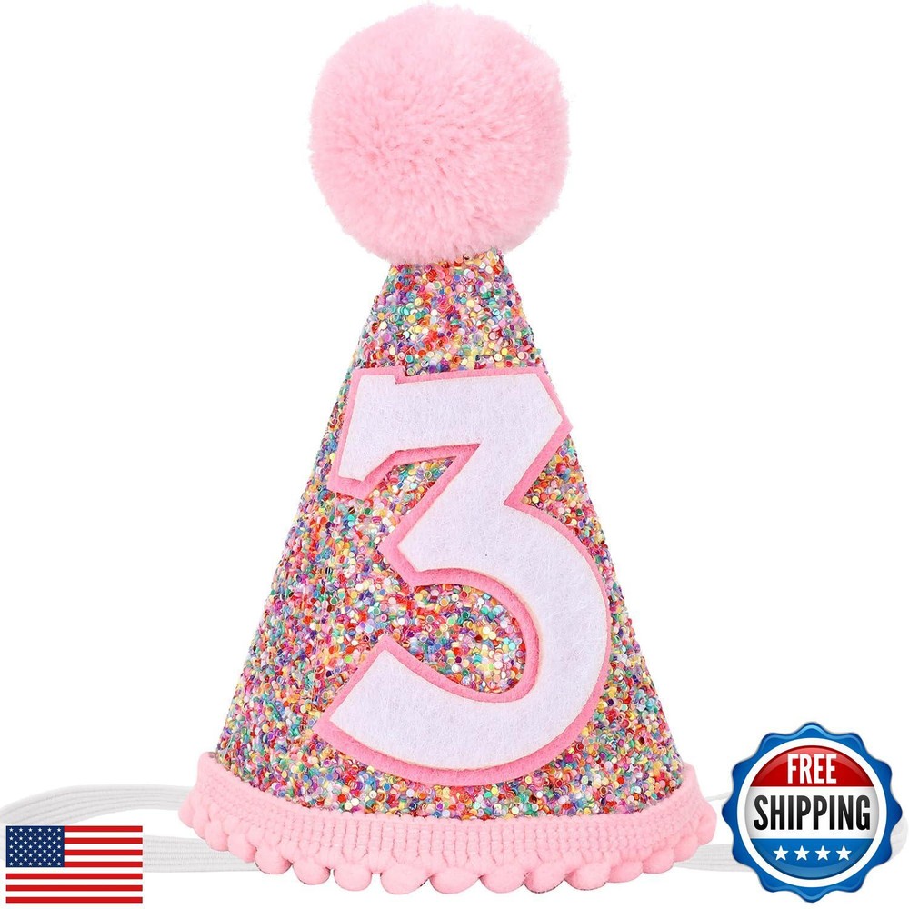 Eoopoon Rainbow Glitter Cone Birthday Crown for Boys and Girls – Perfect Part