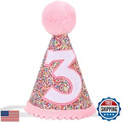 Eoopoon Rainbow Glitter Cone Birthday Crown for Boys and Girls – Perfect Part
