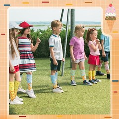 6 Pairs Baseball Ice Cream Drip Socks for Kids Pastel Ice Cream Knee High Soc