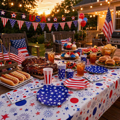 100Pcs 4Th of July Decorations,Patriotic Theme Kit for Independence & Election D