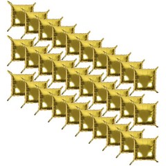 50Pcs Gold Square Foil Balloon Wall Backdrop Reusable Aluminum Foil Party Decor