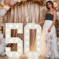 2.4FT Light Up Numbers for 50th Birthday Decor