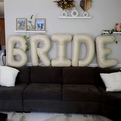 40 Inch Beige BRIDE Balloons Bachelorette for Bridal Shower, Cream White Sand…
