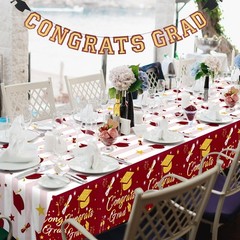 Graduation Tablecloth Party Decorations Class of 2026 3 Pack Maroon and Gold