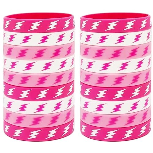 CupaPlay 24PCS Lightning Bolt Rubber Bracelets Lightning Weather One Happy