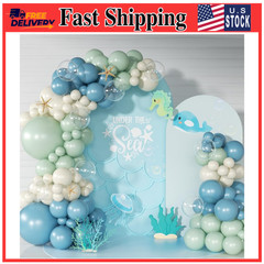 Under the Sea Party Decorations, Dust Green Blue Under the Sea Balloon Garland
