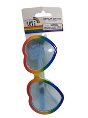 x3) LGBTQ «Pride» Accessories ~1ct Ea: Sunglasses + Face Stickers + Folding Fan