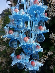 Pacifier Necklaces Small Plastic Baby Shower Game Favors Prizes bottle Pink,Blue