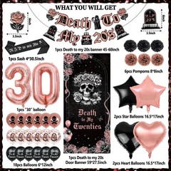 TSVATE Death to My 20s Decorations, 30th Birthday Decorations for Rosegold