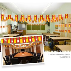 Spain String Flag Pennant Banner, Small Mini Spanish Flags Bunting Banner,