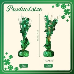 6 Pcs Glitter Shamrock St. Patrick’s Day Centerpieces-Shamrock Decorations Bu…