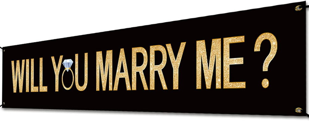Proposal Banner Will You Marry Me Ring Banner 6Feet | Propose Decorations Suppli