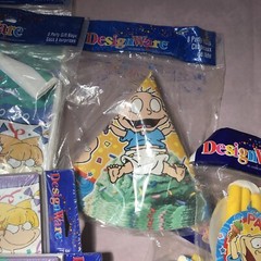 Designware 1998 Rugrats Vintage Party Decor Banner Hats Cards Bags Plates NEW
