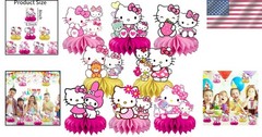 Cat Birthday Decorations Pack 8 Pcs Honeycomb Centerpieces Party Supplies