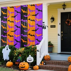 Halloween Party Decorations, 2 Pack Halloween Foil Fringe Curtains 3.3 X 6.6 ft,