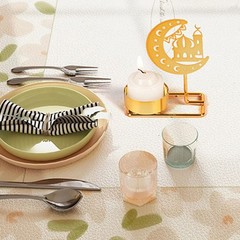 Eid Mubarak Candle Holder Metal Ramadan Home Decoration Table Ornament JQ