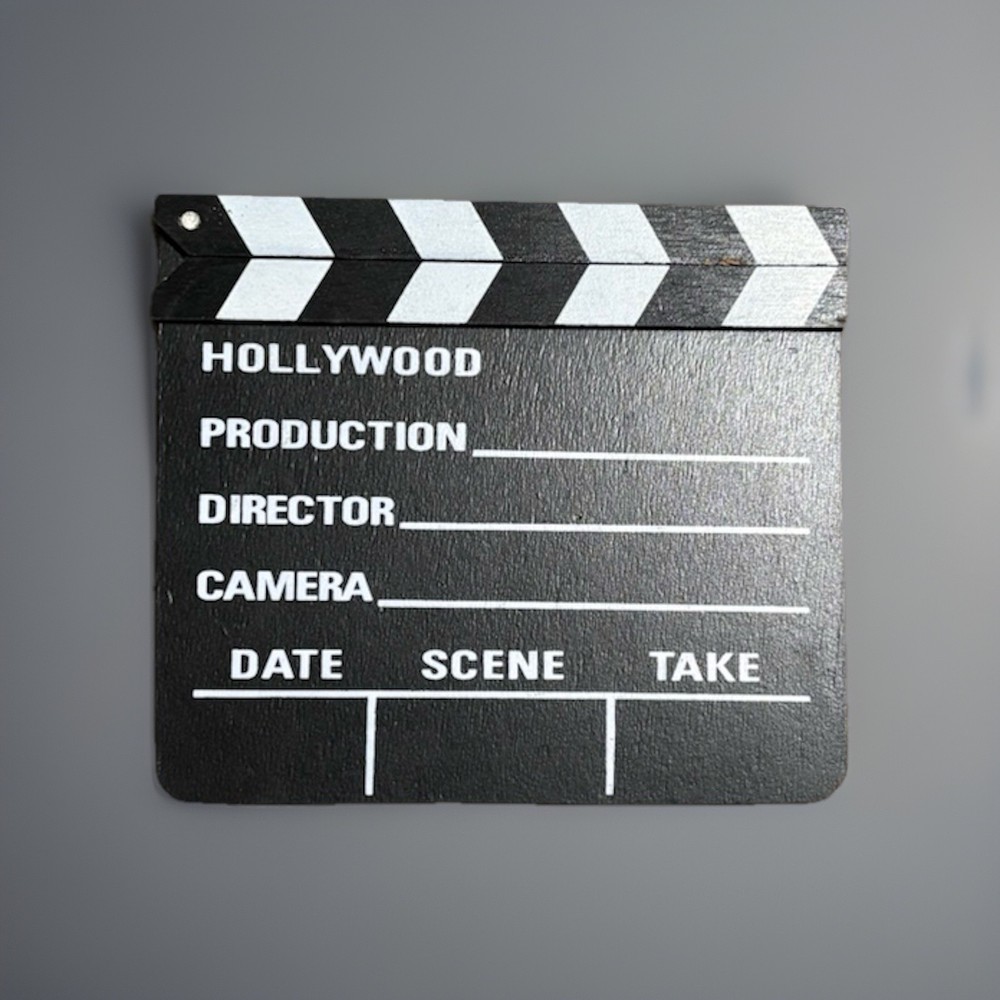 HOLLYWOOD CLAPBOARD CLAPPER CLAP BOARD MOVIE SIGN DIRECTOR’S PROP CHALKBOARD