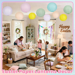 Pastel Paper Lanterns 12 Pcs – 12″ Large round Hanging Paper Lanterns for Pastel