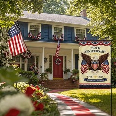 Durable Double-Sided 250th Independence Day Garden Flag for Patriotic Displays