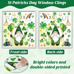 336 PCS St Patricks Day Window Clings, 9 Sheets Patrick’s 9 inches, Green