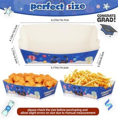 Disposable Graduation Food Trays 50PCS Blue Boat-Shaped for Nachos Tacos Hot …