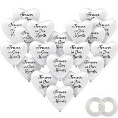 Sumind 60 Pieces Memorial Balloons Funeral Hearts Shape Remembrance Latex Bal…