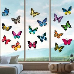 Frienda 40 Pieces Butterfly Anti-Collision Window Clings Large Size Assorted