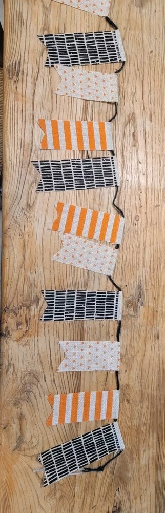Halloween Burlap 5Ft Garland Fall Rustic Decor Orange And Black Geometric Modern