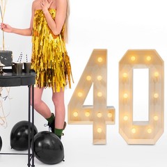 39″in H 40 Birthday Number Lights Marquee Light up Numbers 40th Birthday Decor